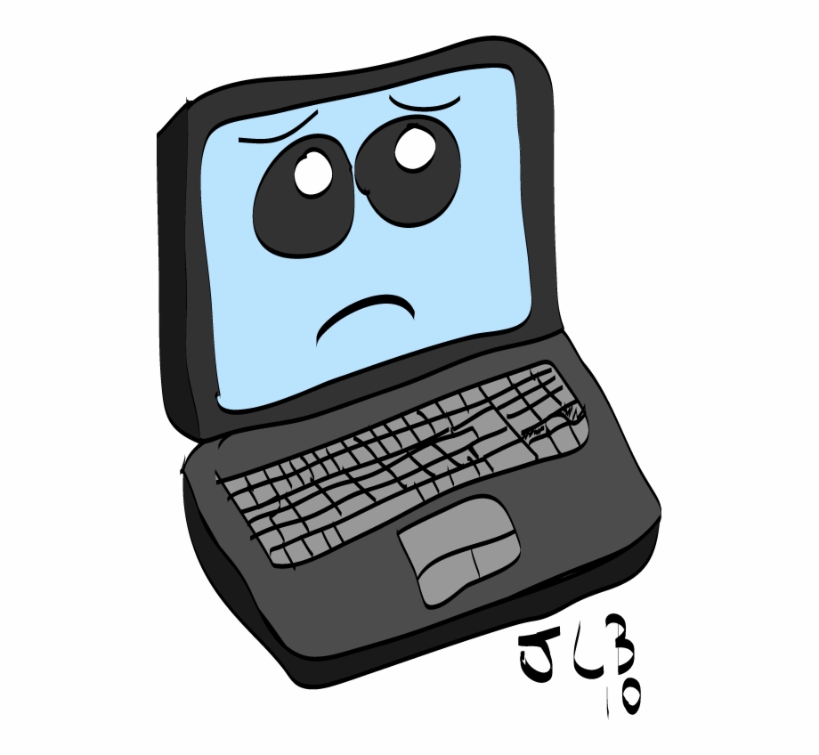 Computer Clipart Cartoon Sad Laptop