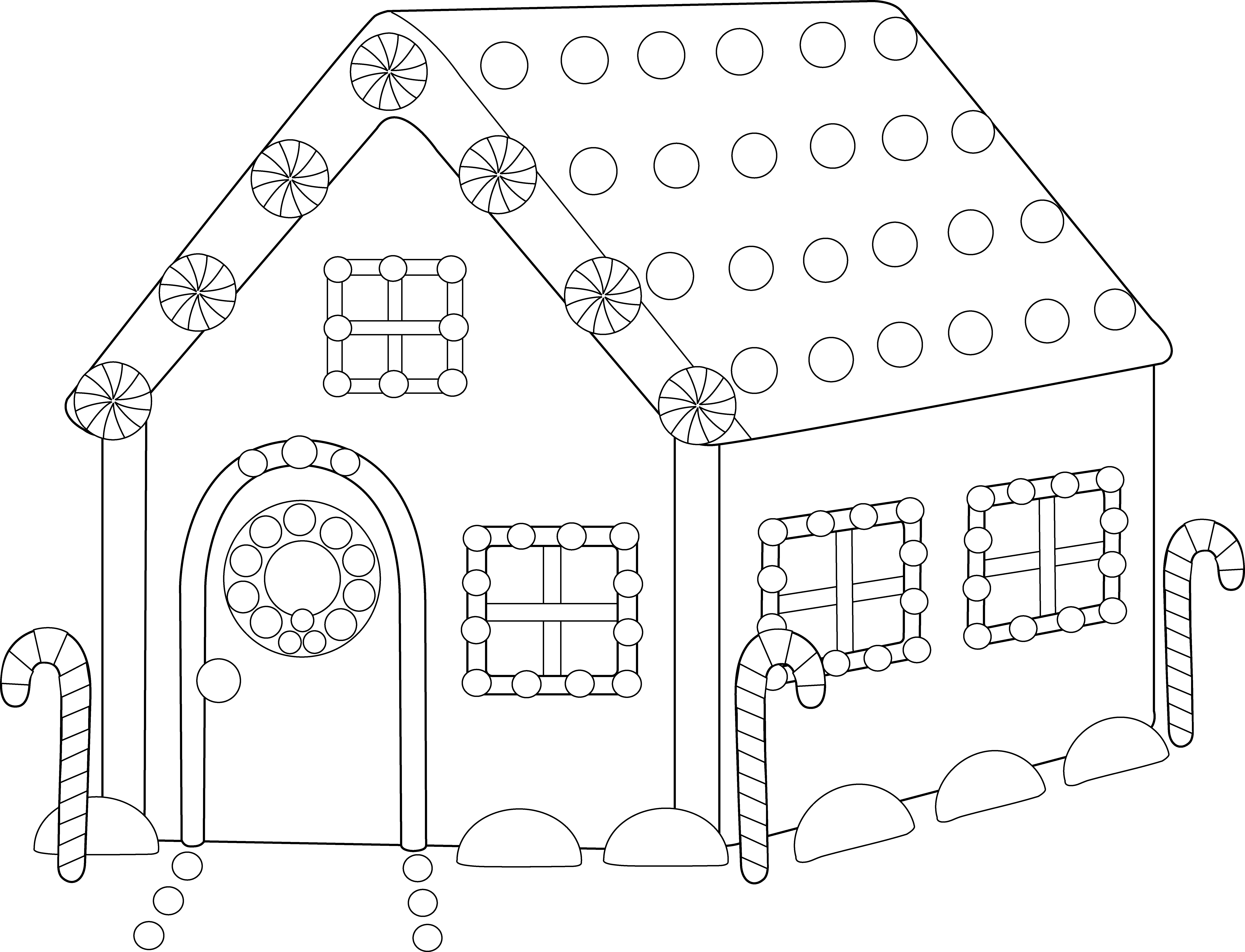 House Line Cliparts Ginger Bread House Colouring Draft