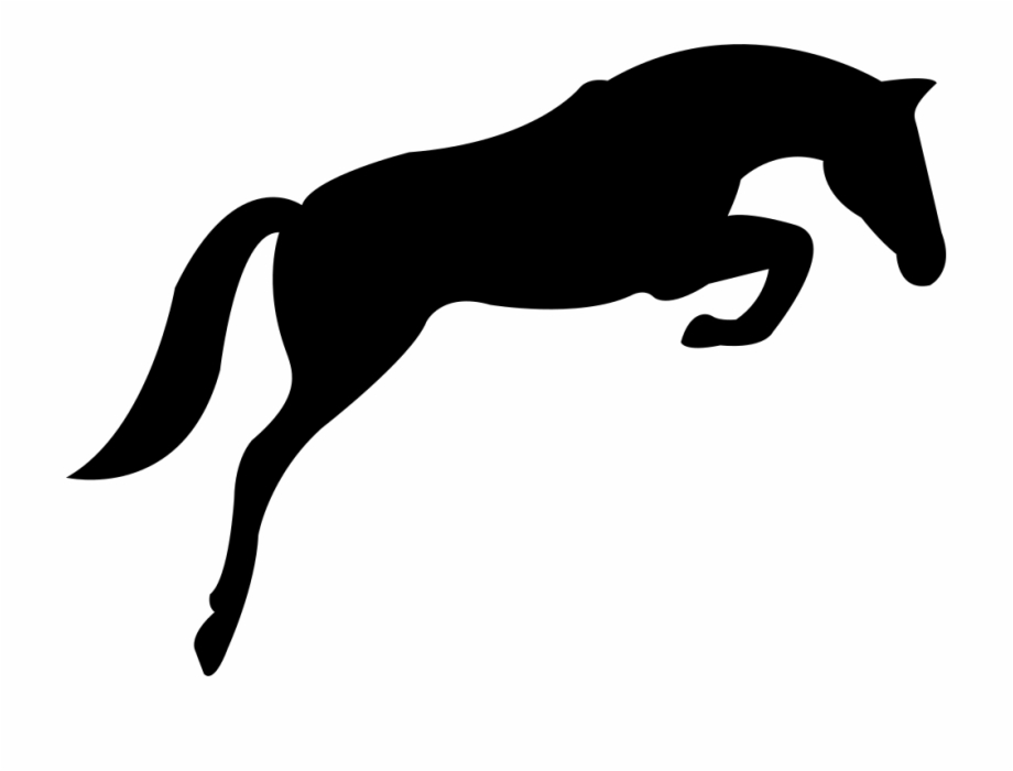 Black Jumping Horse With Face Looking To The