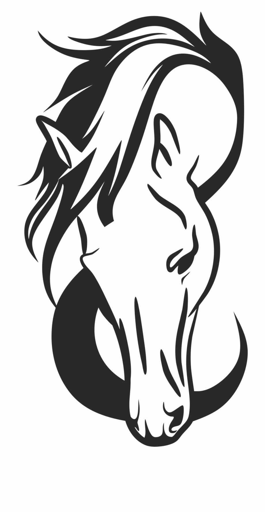 horse head silhouette outline
