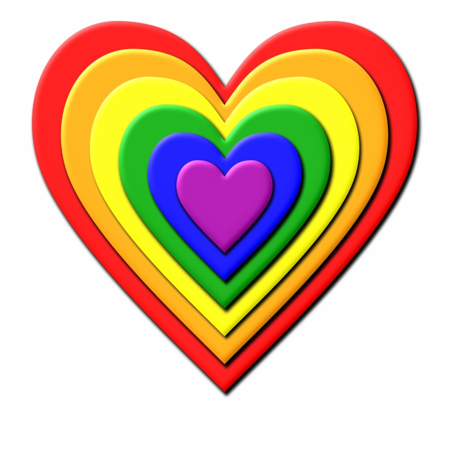 Multi Layered Rainbow Heart Vector Image Free Rainbow