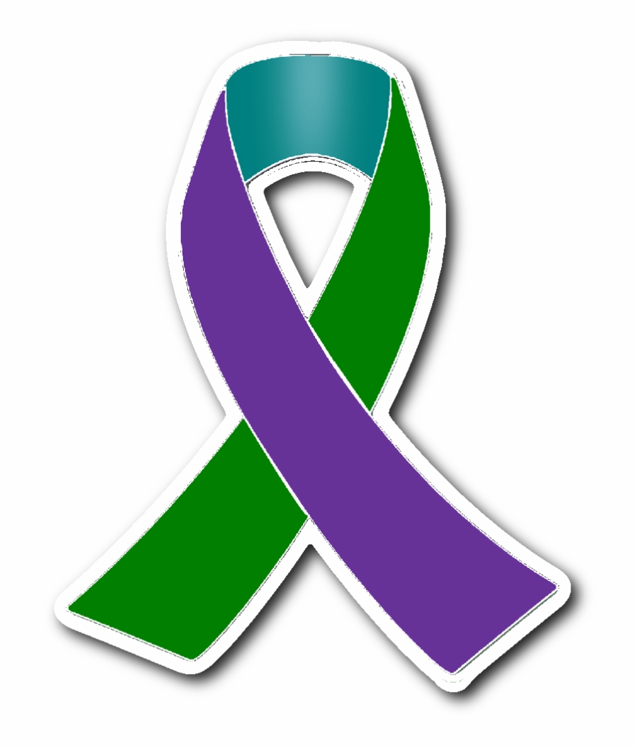 Blue And Purple Awareness Ribbon