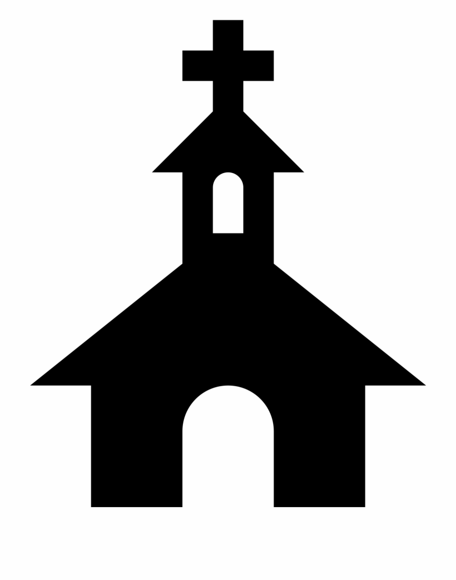 Church Black Silhouette With A Cross On Top