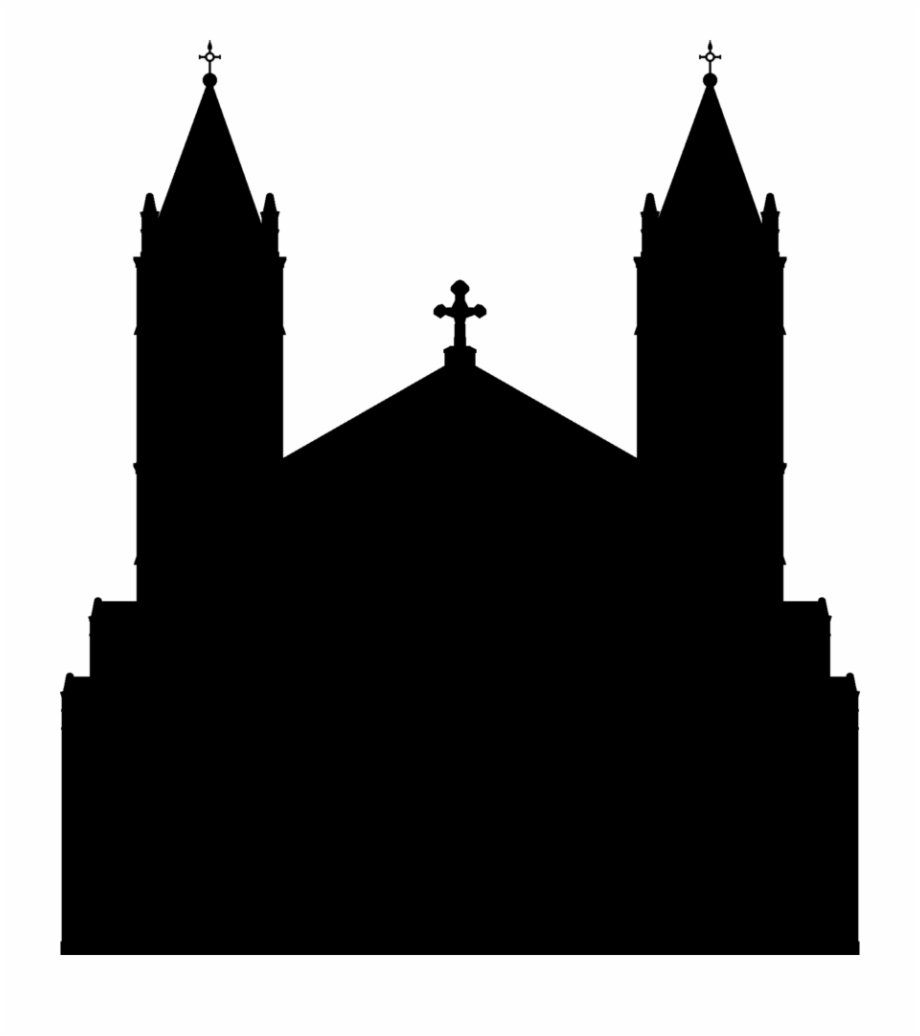 silhouette of a church
