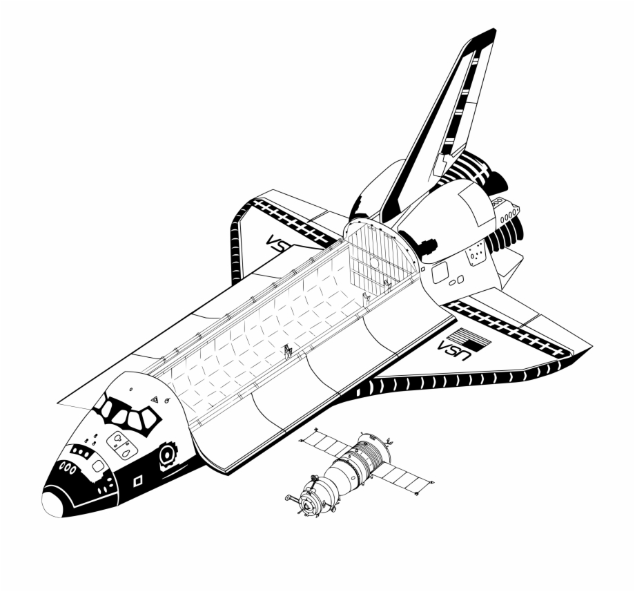 Free Space Shuttle Clipart Black And White, Download Free Space Shuttle