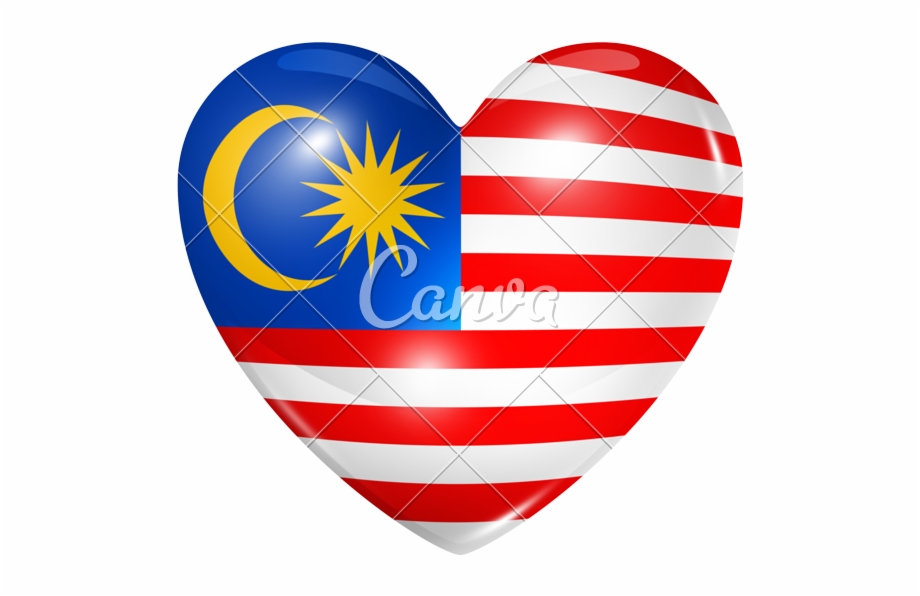 Love Malaysia Love Heart Usa Flag
