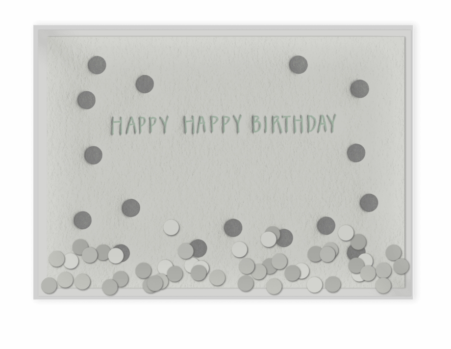 Confetti Birthday Letterpress Card Packaged Circle