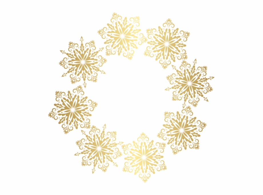 Gold Snowflakes Border Transparent Image Pattern