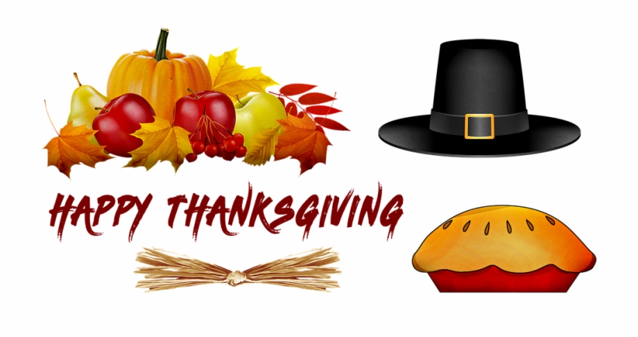 Happy Thanksgiving Pumpkin Pilgrim Hat Pie Fall Happy