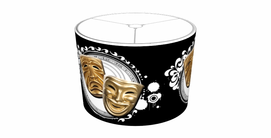 Gold Drama Masks Lampshade Mask