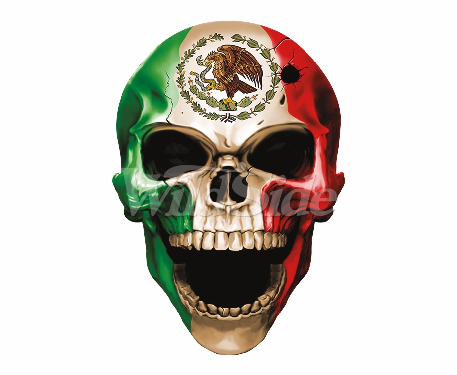 skull with mexican flag
