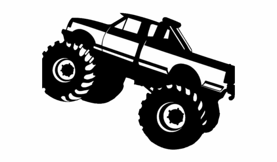 Monster Truck Clipart Black And White