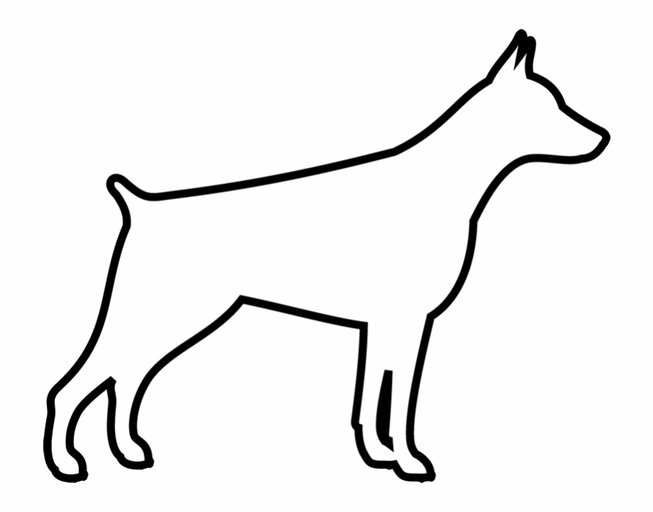 Doberman Rubber Stamp Dog Outline Png
