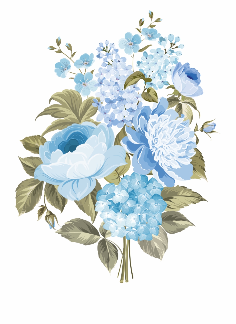 Clip Transparent Library My Design Blue Flowers Decoupage
