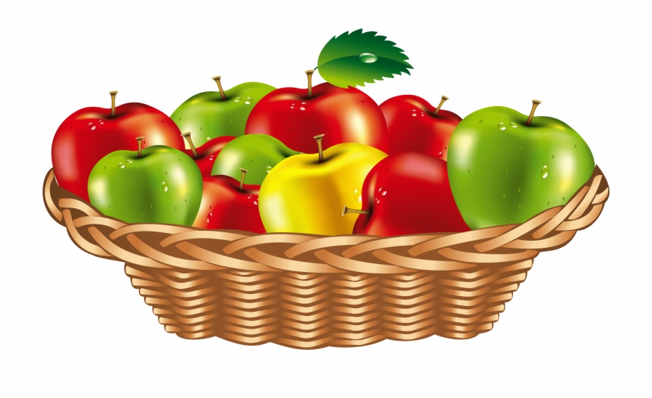 Fruit Basket Png Clipart Cartoon Basket Of Apples