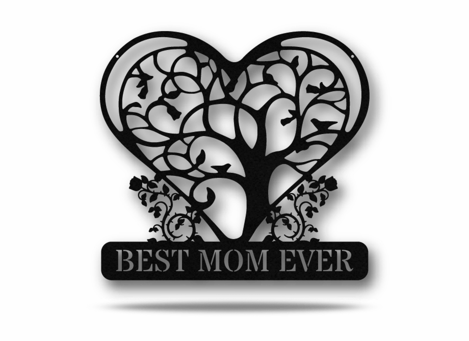Best Mom Ever Rose Heart Metal Sign Mother
