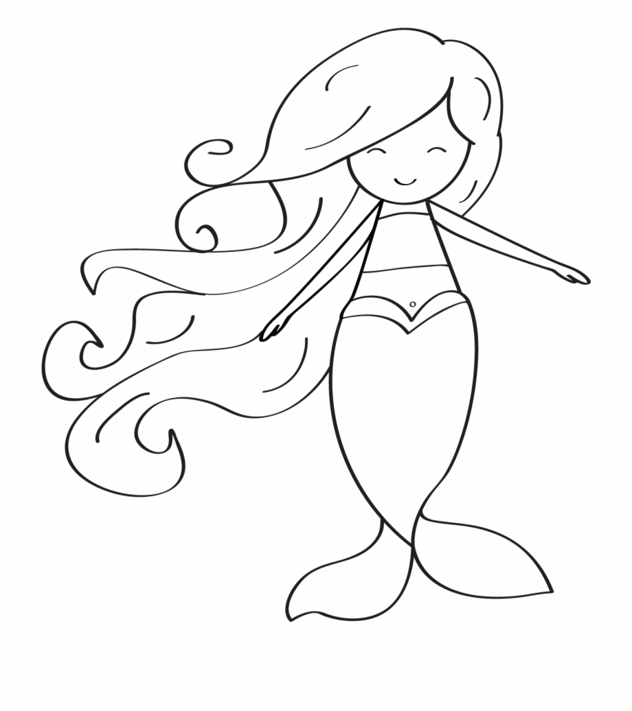 Nice Looking Mermaid Clipart Black And White Boy