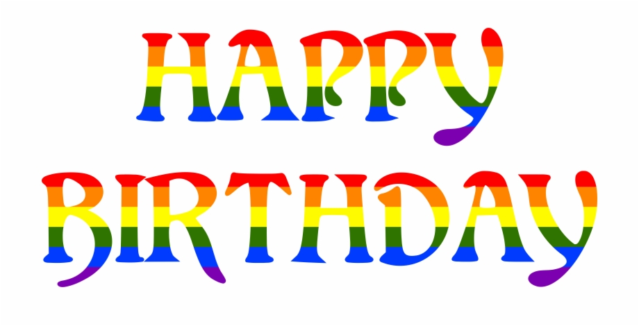 Typography Vector Birthday Rainbow Happy Birthday