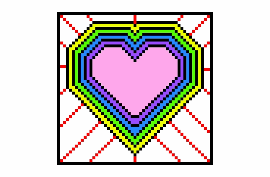 Radiating Rainbow Heart Minecraft