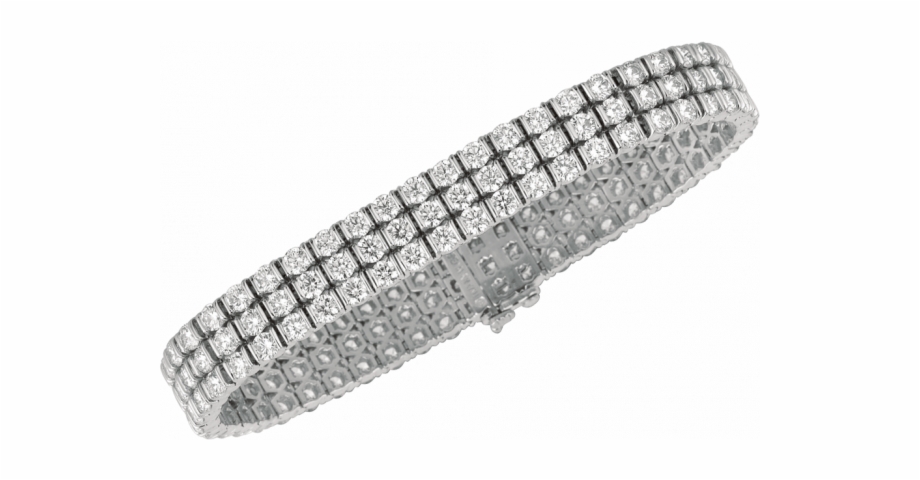 Platinum Gemlok 3 Row Diamond Bracelet Bling Bling
