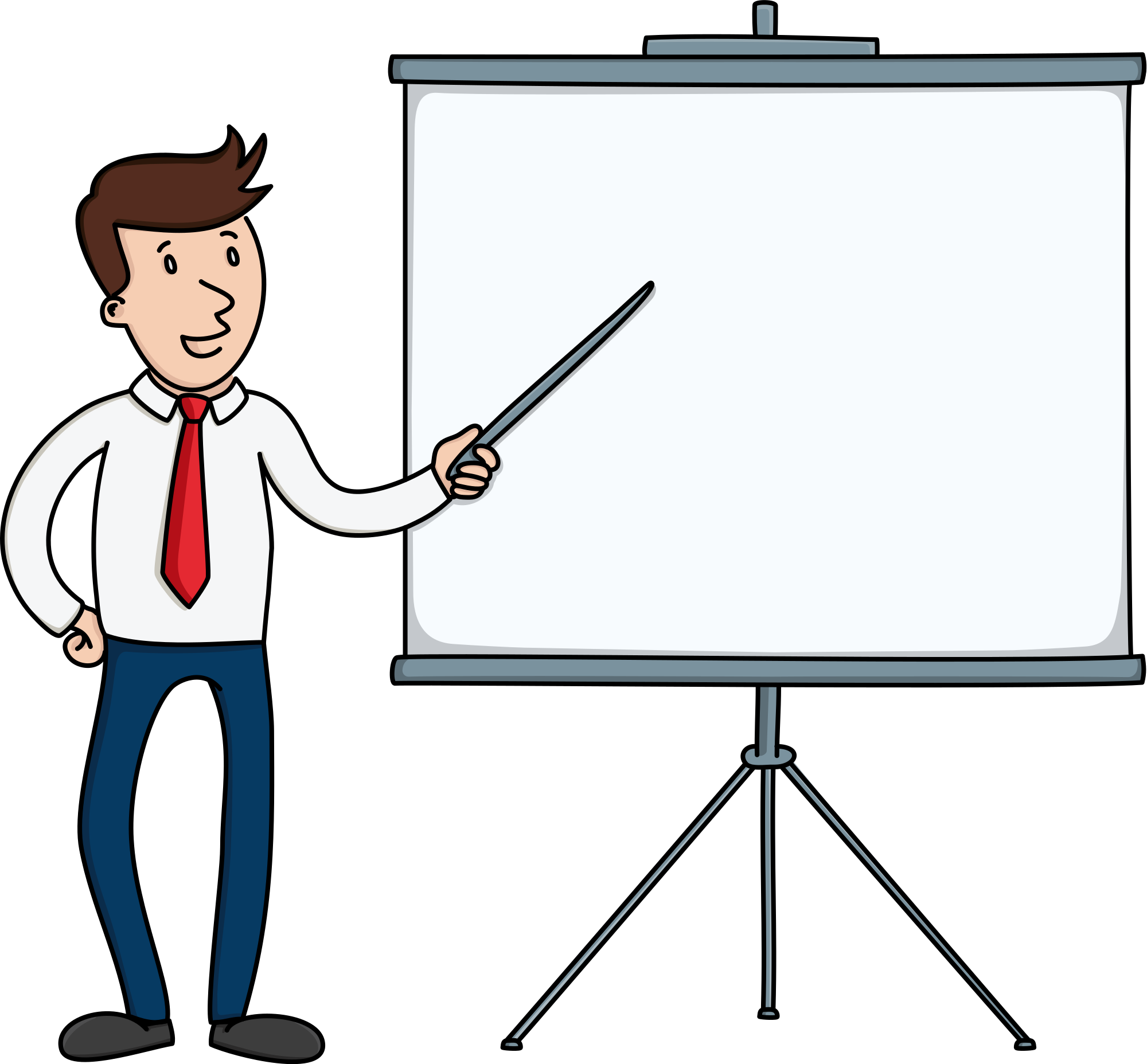 Presentation Clipart Presentation Board Cartoon Pointing On Board - Clip  Art Library