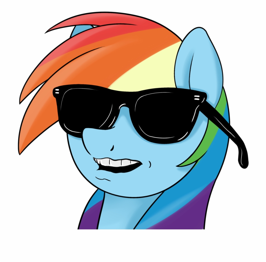 Coinpo Bust Cool Rainbow Dash Safe Simple Background