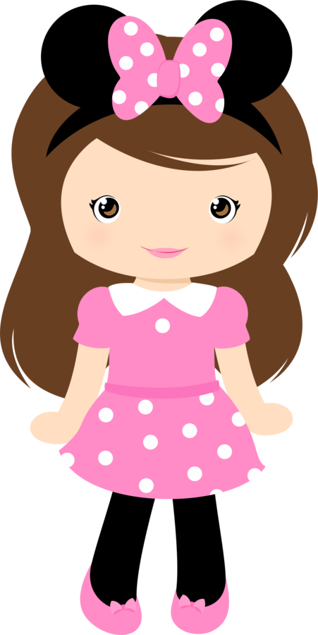 Png Black And White Girls Clipart Cute Girl
