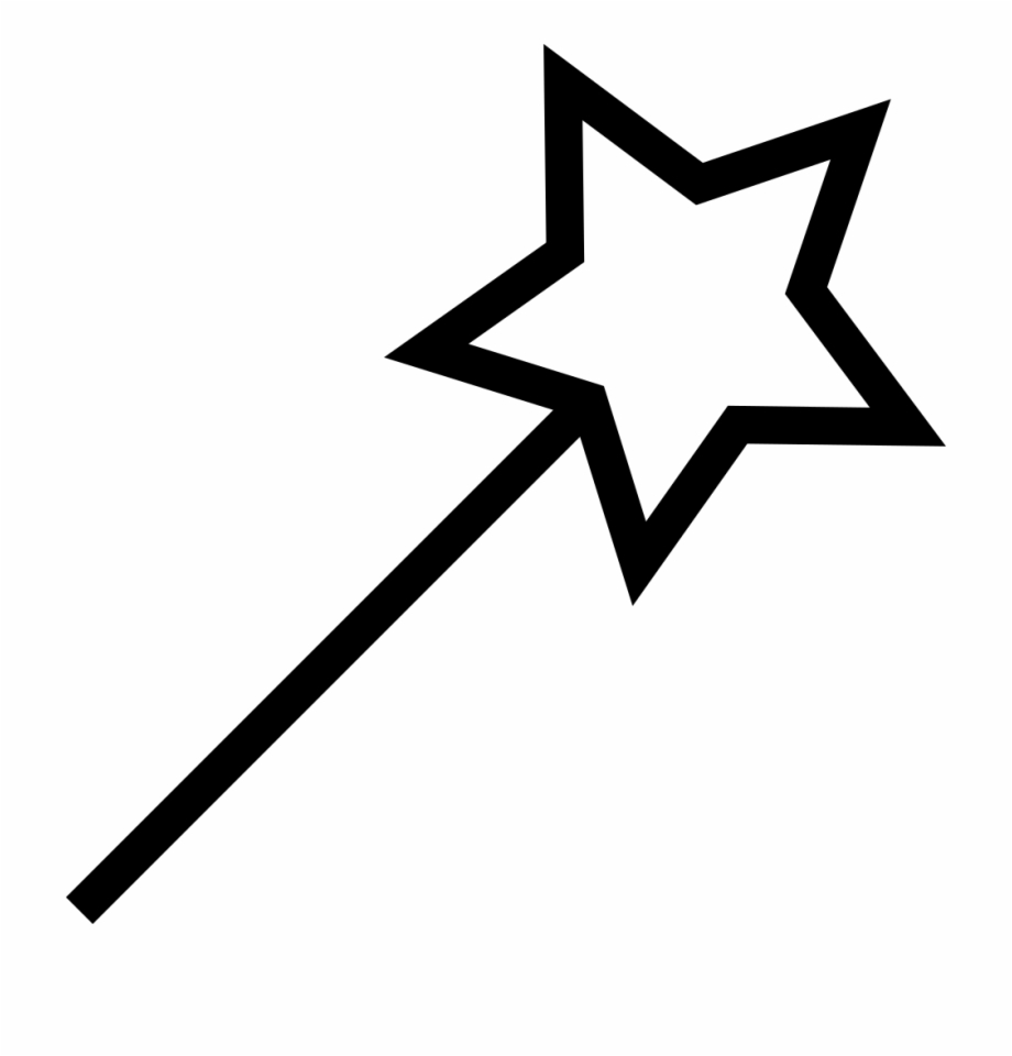 wand clipart black and white

