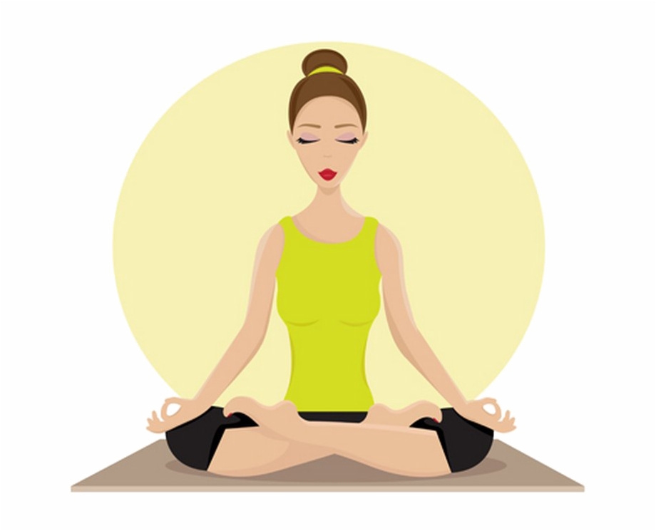 Woman Yoga Lotus Pose Animated Clipart Png Transparent