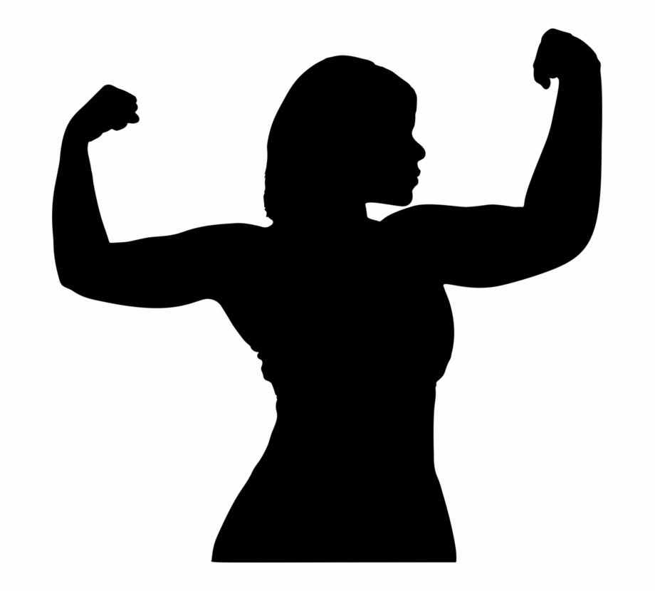 silhouette strong woman clipart
