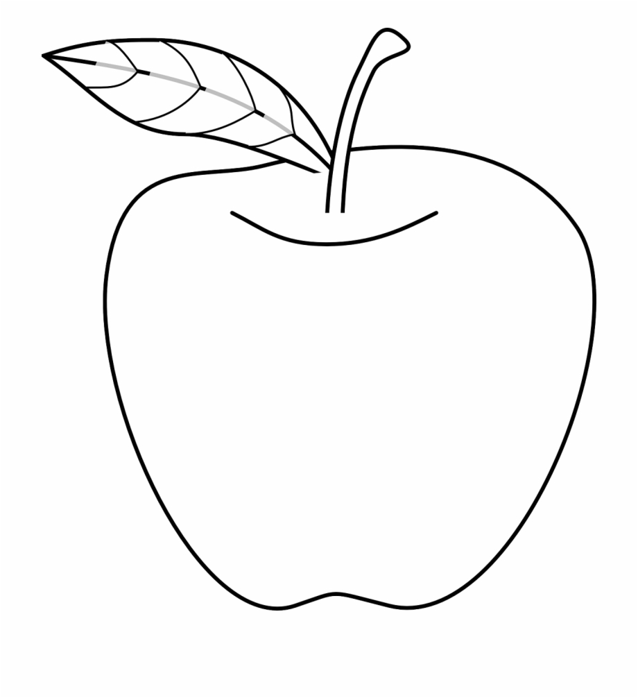 Apple Food Fruit Outline Fruits Png Image White