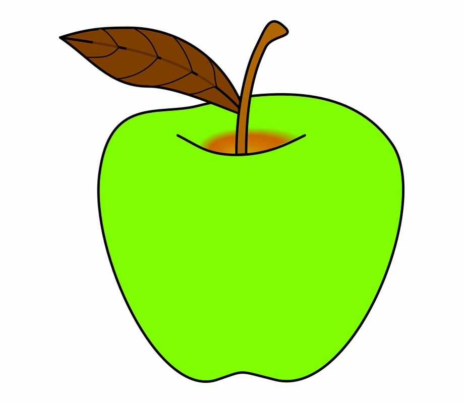 Green Apple Clipart Black And White