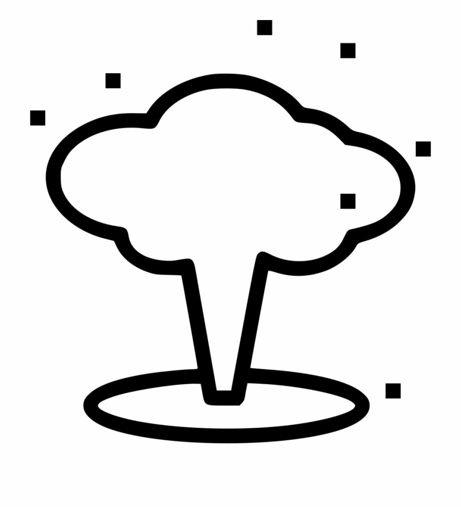 Nuclear Bomb Mushroom Comments Line Art
