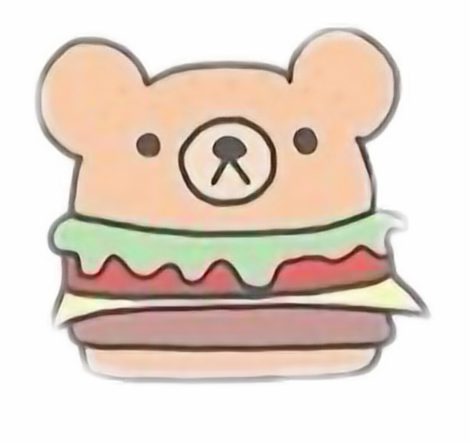 Hamburger Cute Tumblr Kawaii Food Art Drawing Cute - Clip Art Library