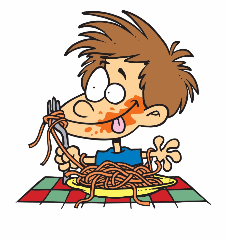 Fat People Eating Pizza Cartoon Eating Spaghetti Clipart