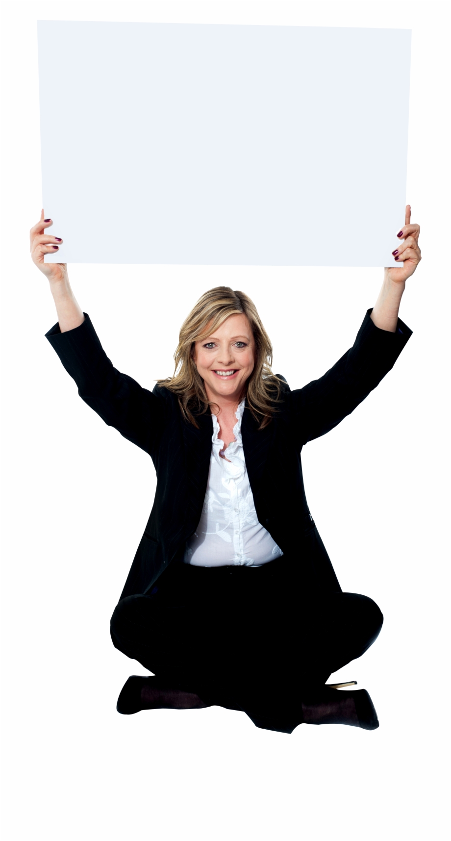 Women Holding Banner Free Commercial Use Png Images