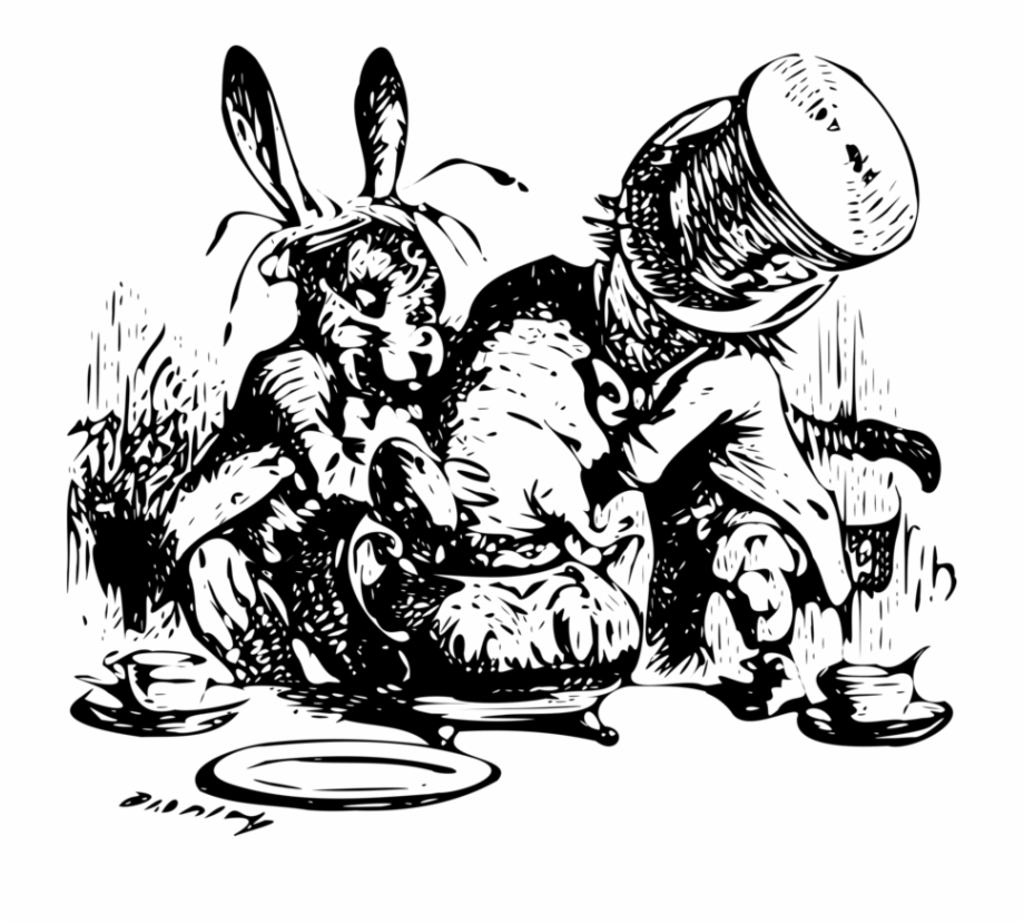 Alice In Wonderland Clipart Black And White.