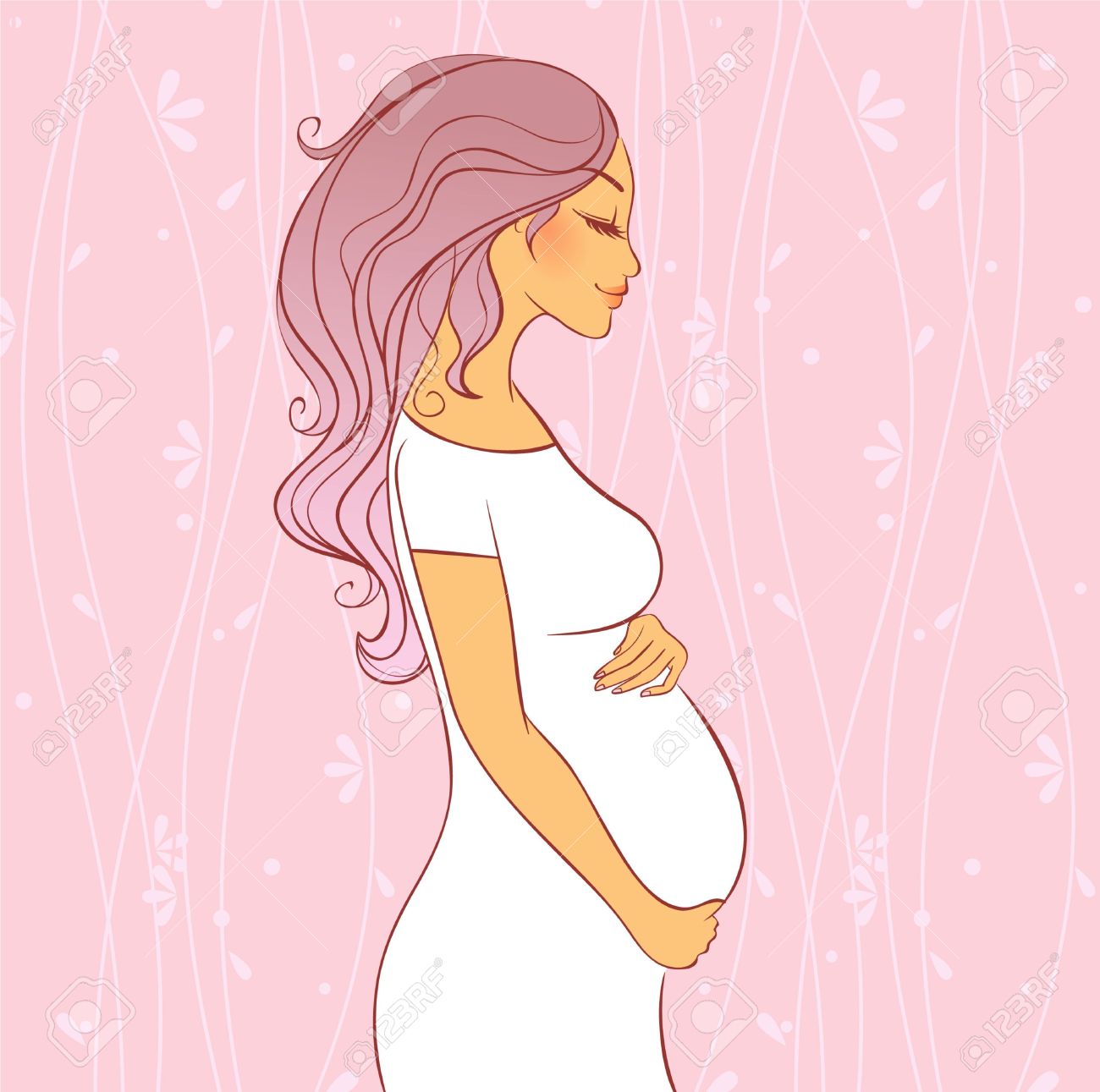 pregnant pink clipart
