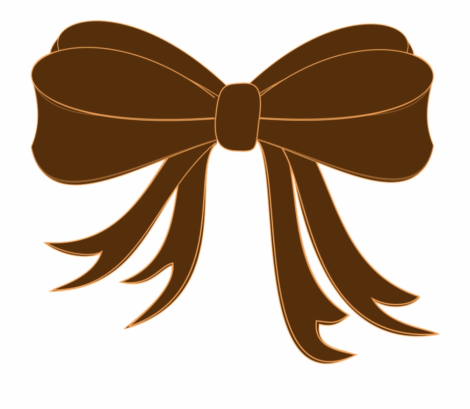 Ribbon Bow Present Decoration Hairtie Brown Black Bow