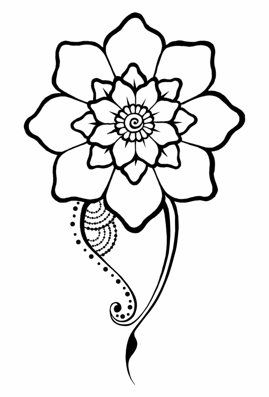 simple henna flower drawing
