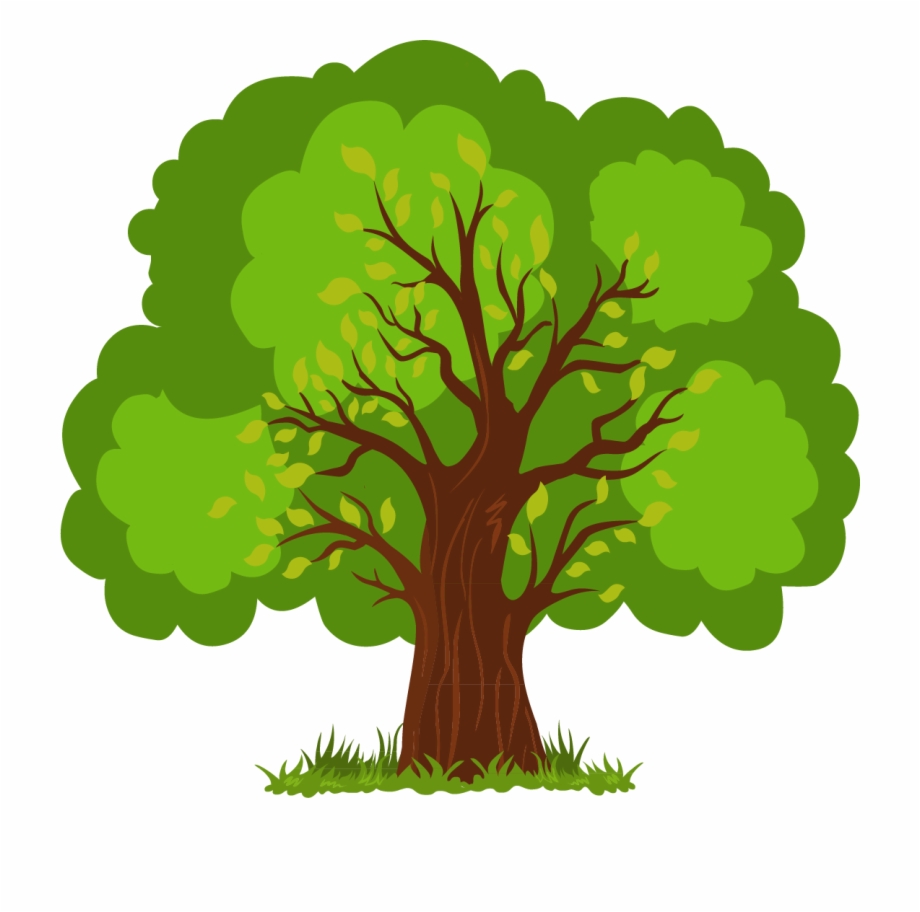 Euclidean Lush Vector Tree Hand Painted Png Free