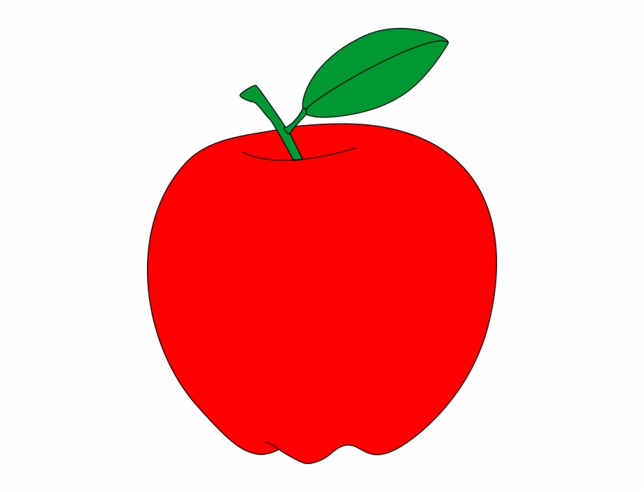 Red Apple With Green Leaf Free Vector Clipart