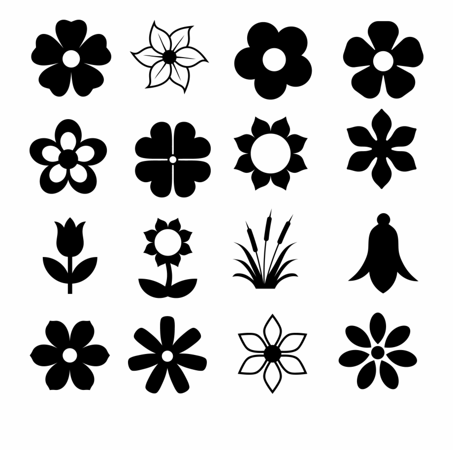 Flower Silhouette Vector Bold Snowflakes