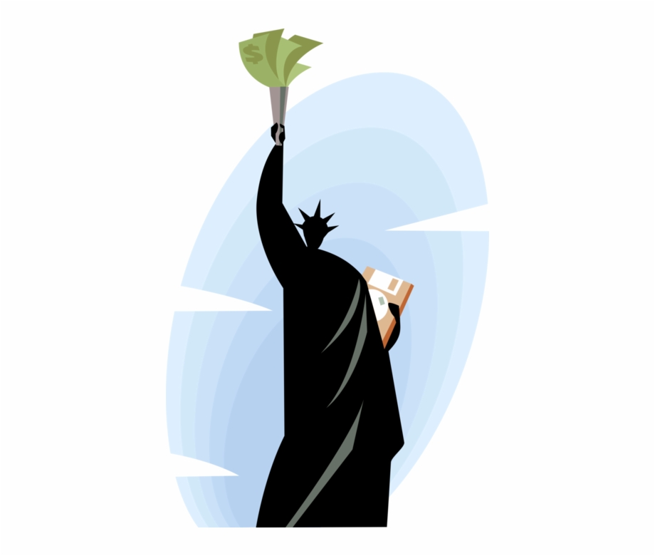 Vector Illustration Of Statue Of Liberty Colossal Neoclassical