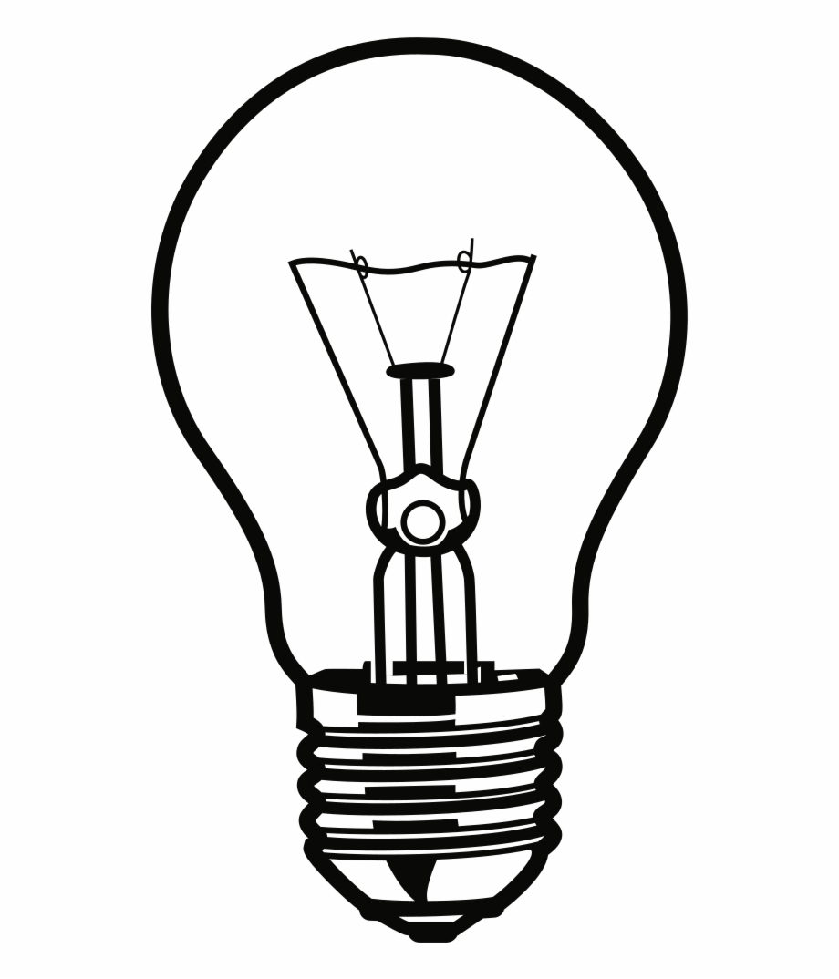 Onlinelabels Clip Art Bulb Clipart Black And White