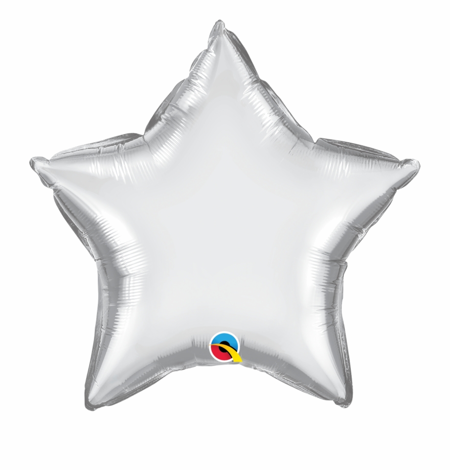 20 Star Qualatex Chrome Silver Foil Balloon