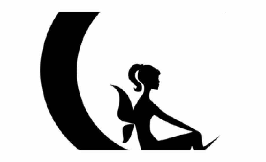 silhouette fairy sitting png
