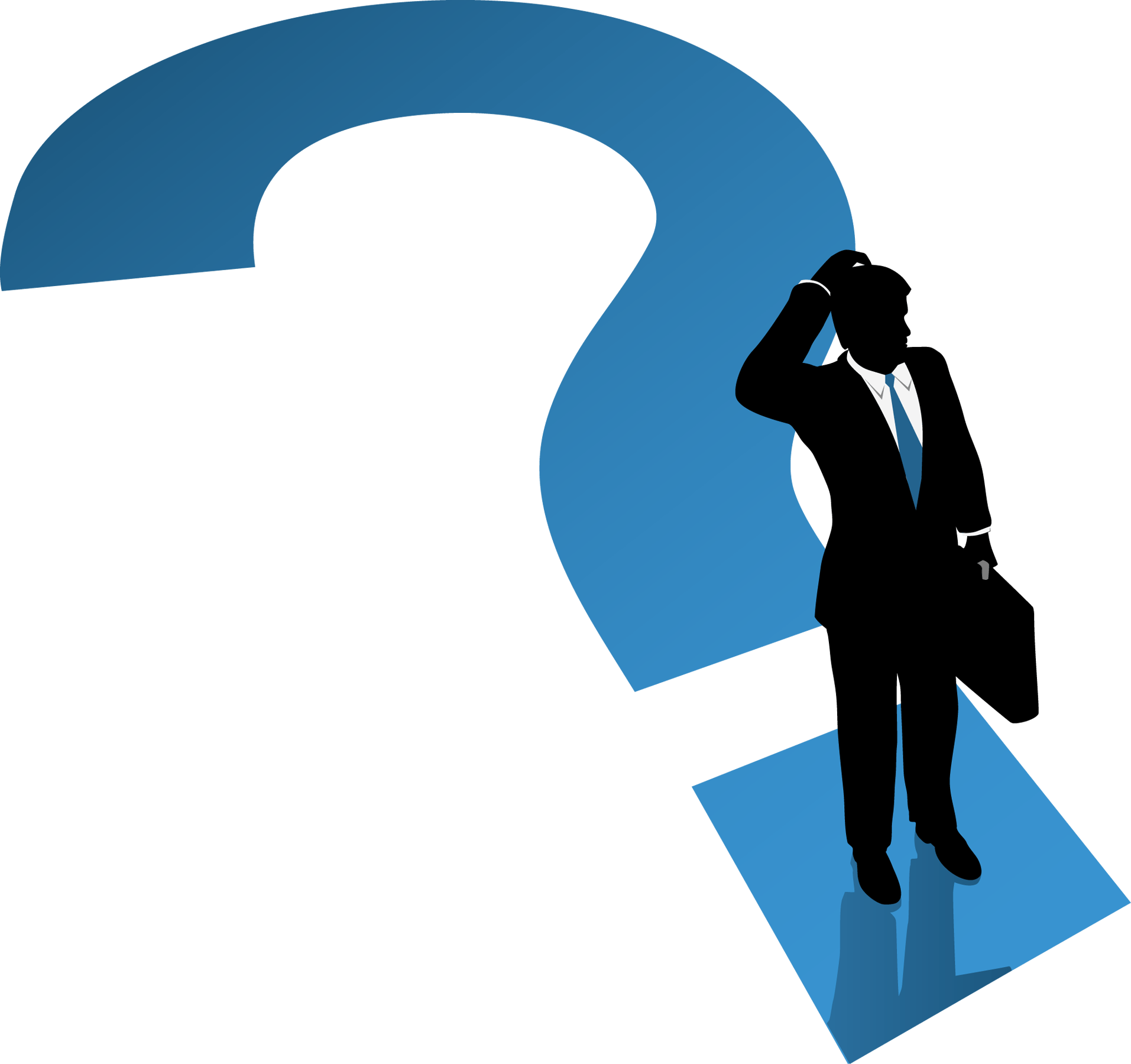 Question Mark Businessman Problems In Business Clipart