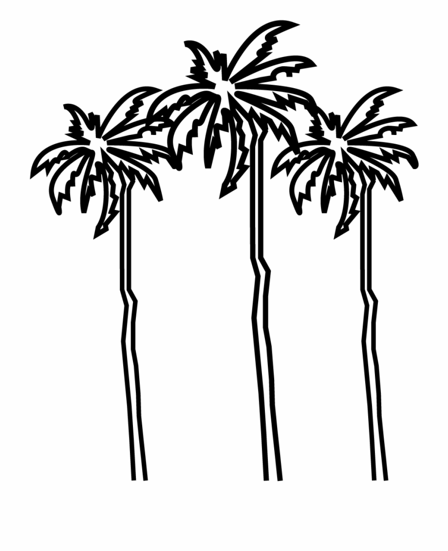 Guadeloupe Palm Trees Illustration