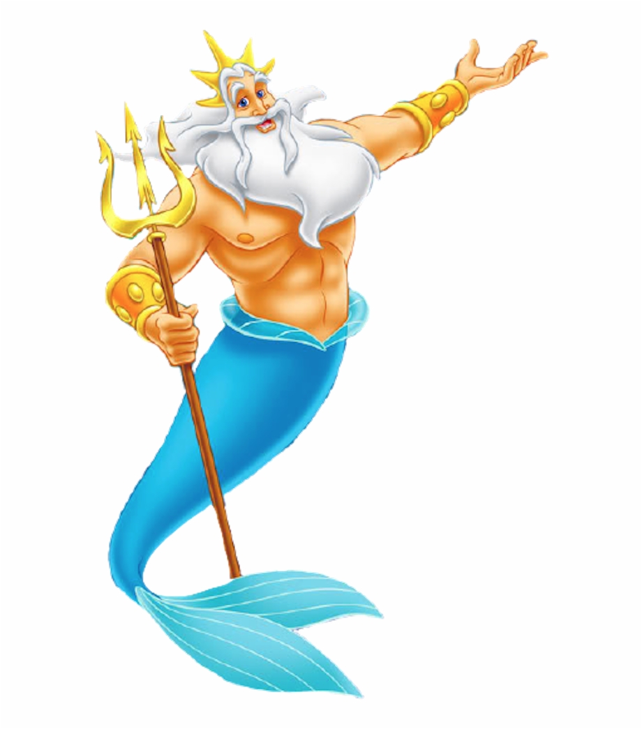 King Triton Little Mermaid Clipart Png Download King